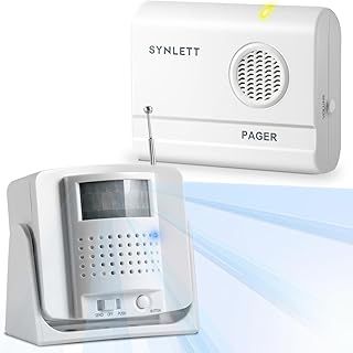 Bed Alarm Caregiver Pager with Wireless Motion Sensor Alarm Indoor Fall Prevention for Elderly Monitoring Seniors Dementia Patients Seniors Home Door Chime