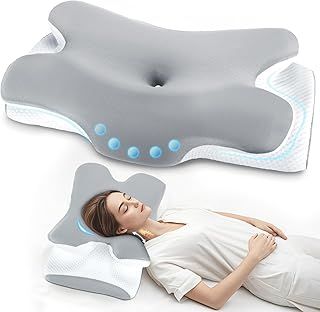 Neck Pillow - Cervical Memory Foam Pillow - Ergonomic Orthopedic Neck Support Pillow for Side Sleepers, Back, Stomach - Pillows for Neck and Shoulder Pain Relief