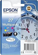 Epson 27 Alarm Clock Genuine Multipack, 3-colours Ink Cartridges, DuraBrite Ultra Ink