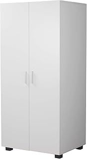 URBNLIVING Orlando Wooden 2 Door Kids Wardrobe Bedroom Storage Hanging Bar Clothes (White)