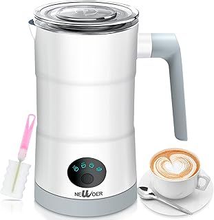 Milk Frother Electric - 4 in 1 Milk Coffee Frothers Machine/Milk Steamer with Automatic Shut-Off Function, 350ml Milk Warmer, Hot & Cold Milk Frother for Coffee, Milk, Cappuccino, Hot Chocolate