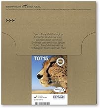 Epson T0715 Cheetah Genuine Multipack, Eco-Friendly Packaging, 4-colours Ink Cartridges, DURABrite Ultra Ink,Black/Cyan/Magenta/Yellow