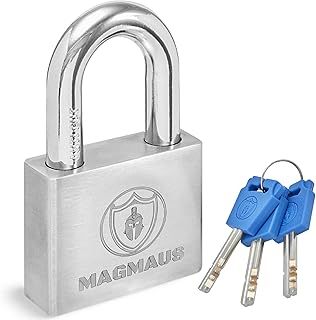 PDL60 [Never-Rust] Heavy Duty Waterproof Outdoor Padlock with 3 Keys - Stainless Steel - [10mm Anti-Cut Shackle] - [High Security Protection] - Ideal Gate or Shed Lock
