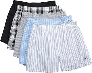 POLO RALPH LAUREN Men's Ncwbp5 5 Pack Classic Fit Woven Boxer (pack of 1)