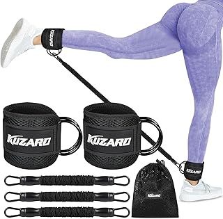 Resistance Bands Set with Ankle Straps, Glutes Workout Equipment, Ankle Weights Bands for Working Out, Butt Exercise Equipment for Women Legs and Glutes