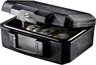 MASTER LOCK Certified Fireproof Safe Box with Key, 5L, 362 x 156 x 284 mm, Portable with carrying handle, Black, for home and professionals