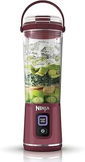 Ninja Blast Portable Blender, 530ml, Leakproof Lid & Sip Spout, Powerful Cordless Mini Blender, Rechargeable, Portable Smoothies, Protein Shakes, Blends Ice & Frozen Fruit, Cranberry Red, BC151UKCR
