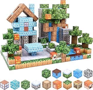 MagnaCraft 100Pcs Magnetic Building Blocks, Magnetic Tiles Build Mine Magnet World Set, STEM Sensory Toys for Toddlers Kids Girls Boys Ages 3+, Education Montessori, Fidget Cubes Construction Toys