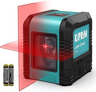 Kiprim Laser Level Self-Leveling Red Beam Horizontal and Vertical Cross-Line for Construction,Picture Hanging,Wall Writing Painting,Home Renovation,Floor Tile, Carrying Pouch, Battery Included