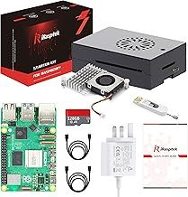 iRasptek Raspberry Pi 5 8GB Starter Kit - 128GB Edition of OS-Bookworm Pre-installed (Aluminum Case)