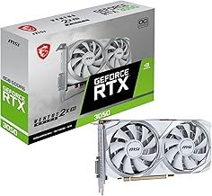 MSI GeForce RTX 3050 VENTUS 2X XS WHITE 8G OC Gaming Graphics Card - 8GB GDDR6, 1807 MHz, PCI Express Gen 4, 128-bit, 1x DP (v1.4a), 1x HDMI 2.1 (Supports 4K)