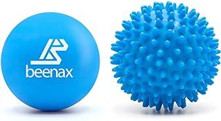 Beenax Lacrosse & Hard Spiky Massage Ball Set - Trigger Point, Myofascial Release, Plantar Fasciitis, Deep Tissue, Muscle Relief, Yoga, Pilates, Physio, Rehab - Relieve Stress and Relax Tight Muscle