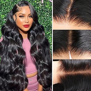 PERISMODA 12A 7x5 Glueless 100% Human Hair Wigs Pre Plucked Pre Cut Transparent HD Lace Front Wigs Pre Bleached Body Wave Wear and Go Closure Wig for Women 180% Density Beginners Friendly 18 Inch