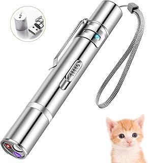 Cat Toys, Interactive Toys for Cats, Cat Dog Red Pointer Light Toy, 7 in 1 LED Cat Light Pen,USB Rechargeable, Pet Scratching Practice Chase Training Tool