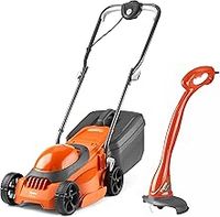 Flymo EasiMow 300R Lawn Mower and MiniTrim Grass Trimmer - 30 cm Cutting Width, 30 Litre Grass Box, Close Edge Cutting, Rear Roller, Comfortable to Manoeuvre, Lightweight