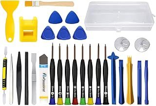 30pcs Phone Repair Tool Kit, RealPlus Removal Cleaning Repair Kit with Magnetic Screwdrivers Set and Opening Pry Tools, Suitable for Laptop, Tablet, Phone, MacBook, PC, iPad, Nintendo Switch Joycon