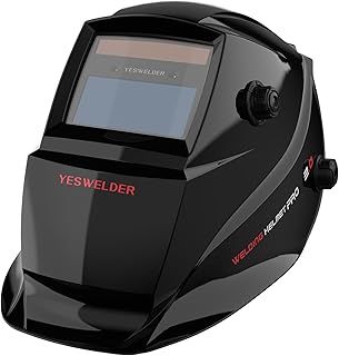 YESWELDER 1/1/1/1 Welding Mask True Colour Large View, Solar Powered Auto Darkening Lightweight Welding Helmet, Wide Shade 4/9-13 Weld Helmet Hood for TIG MIG ARC, Replaceable Battery Welding Cap