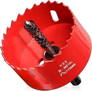 75mm Hole Saws Cutter, HSS Bi-Metal Drill Bit for Wood, Plastic, UPVC, Fiberglass and Plasterboard