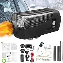 PRIJESSE 5-8KW 12V Diesel Air Heater, Quiet Space Parking Heater Kit with 10L Fuel Tank LCD Thermostat Monitor Muffler Remote Control for Passenger Van Camper Trailer RV (Red)
