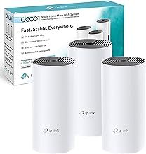 TP-Link Deco M4 Whole Home Mesh Wi-Fi System, Up to 4000 sq ft Coverage, Qualcomm CPU, Dual-Band AC1200 with Gigabit Ports, Compatible with Amazon Echo/Alexa, Parent Control, Pack of 3