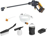 WORX HydroShot Cordless Pressure Washer - Portable Power Washer with 5-in-1 Pressure Nozzle, Max 24 Bar - Draws Water from Any Source - With 4 Accessories, Battery and Charger