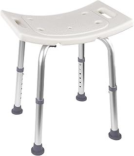 Non-Slip Shower Stool – Adjustable Lightweight Rust-Free Aluminium Bath Chair for Elderly, Disabled, Pregnancy, Post Surgery, 37.5 to 49.5 cm (14.8 to 19.5 inch)