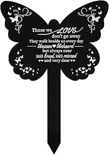 GLOBLELAND Memorial Remembrance Plaque Stake Acrylic Plaque Memorial Commemoratory Sign Garden Remembrance Decoration "Those We Love Do Not Go Away"