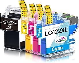 KINGWAY LC422XL Ink Cartridges Replacement for Brother LC422XL LC422 LC-422XLVAL Ink Cartridges Multipack for MFC-J5340DW MFC-J5345DW MFC-J5740DW MFC-J6540DW MFC-J6940DW Printer, 4 Pack