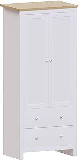 Vida Designs Arlington Wardrobe 2 Door 2 Drawer Bedroom Furniture Clothes Rail Storage (White)