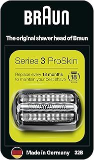 Braun Series 3 Electric Shaver Original Replacement Head, Easily Attach Your New Shaver Head, Compatible with All Series 3 ProSkin Electric Shavers, 32B, Black