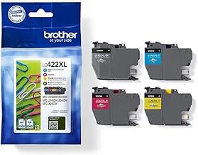 BROTHER Genuine LC-422XLVAL Black/Cyan/Magenta/Yellow,Multi-Pack, High Yield, Includes 4 x Inkjet Cartridges, Genuine Supplies