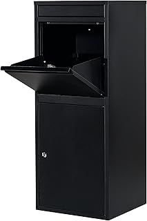 Cappadocia Extra Large Metal Parcel Delivery Box Parcel Drop Box for Secure Multiple Internet Deliveries,Wall Mountable Weatherproof Sturdy Mailbox for Outdoor and Porch (Black)