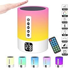 Night Light Bluetooth Speaker, Bedside Lamp with Alarm Clock for Kids, White Noise Machine, Touch Color Changing Bedroom Lamp, Gifts for Teenage Girls Boys Kids Birthday Presents Women Teens