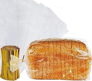 volila Clear Plastic Bread Bag - Pack of 150 Bread Bags for Homemade Bread Loaf, Baking Buns, Baguette Bread Bags to Keep Bread Fresh - 45cm x 20cm x 10cm Bread Bags for Daily Use Bread Storage Bags