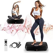 MOSUNY Vibration Plate, Vibration Plate Exercise Machine For Lymphatic Drainage, 2025 Upgraded Double Motors Vibration Plate for Weight Loss, 450 LBS Capacity Vibration Plate For Whole Body Workout