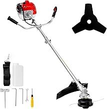 52cc Petrol Strimmer Grass Trimmer with 3T Blade, Split Shaft 38cm Cutting Width Powerful Garden Strimmer, 2-stroke Engine, Great Outdoor Garden Strimmer