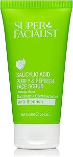 Super Facialist Salicylic Acid Anti Blemish Purify & Refresh Face Scrub - Face Wash for Acne Treatment & Blackhead Remover with Salicylic Acid & Vitamin B 3, Vegan Friendly, 150ml