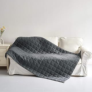 Extra Large Weighted Blanket for Adults | Sensory Calming Heavy Blanket for Improved Sleep | 100% Cotton Cover | For Couples (Grey, 213 cm x 213 cm 13 kg (29 lb))