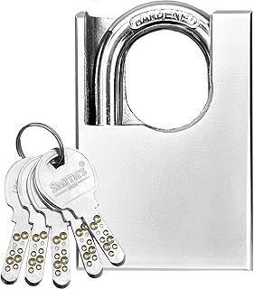 Heavy Duty Padlock by Smith’s® | 60mm x 40mm | 1 Pack | Alloy Steel | 5 Keys | Perfect for Warehouse, Container, Garage, Shutter, Gate, Chain, Shed Lock