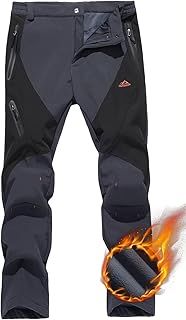TACVASEN Men's Waterproof Softshell Breathable Warm Fleece Winter Lined Trousers
