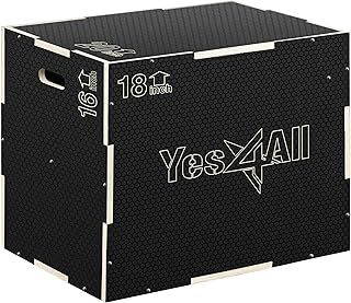 Yes4All 3 In 1 Wooden Plyo Box, Plyometric Box Platform For Jump Training, Jump Boxes For Home Gym Exercise And Outdoor Workout