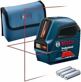 Bosch Professional Laser Level GLL 2-10 (red laser, Working Range: up to 10 m, 3x Batteries AA, Pouch)