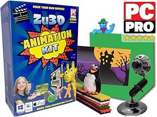 Zu3D Complete Stop Motion Animation Kit For Kids Includes HD Camera, Handbook, And Two Software Licenses Works On Windows Apple Mac OS X And iPad iOS