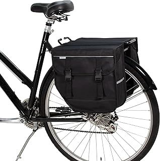 BikyBag Model M - Bicycle Double Panniers - Bike Bicycle Cycle Bag for Rear Rack (Black)