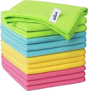 MR.SIGA Microfiber Cleaning Cloth,Pack of 12, Size:32 x 32 cm