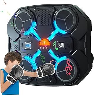 Music Boxing Machine, Boxing Machine Wall Mounted with Scoring Function, Smart Music Boxing Machine with Boxing Gloves, Boxing Wall Punch Pad Game for Kids Adults Home Workout