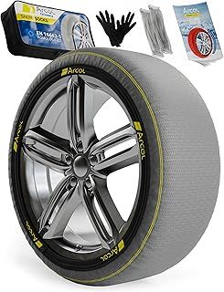 ARCOL EN 16662-1 Italian Approved Snow Socks - // Technica Fabric Snow Chains, Easy to Install, for Quiet Driving and Longer Durability - Internal Dimensions (Technica, XL)