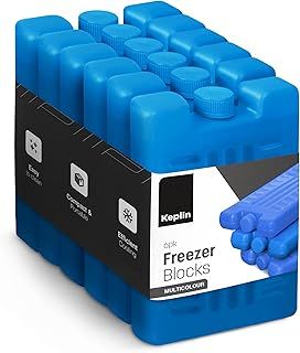 KEPLIN Freezer Blocks for Cooler Bags - Reusable Ice Packs for Lunch box, Travel, Picnic, and Outdoor Activities Multicolour (6 Pack)