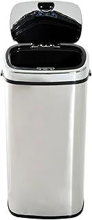 HOMCOM Modern Style 68L Sensor Dustbin Stainless Steel Automatic Kitchen Waste Bin Versatile Use For Home Office - Silver