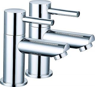 Traditional Jasper Basin Taps Hot and Cold Water Pair Lever Mixer Taps Bathroom Kitchen Sink Taps- Chrome